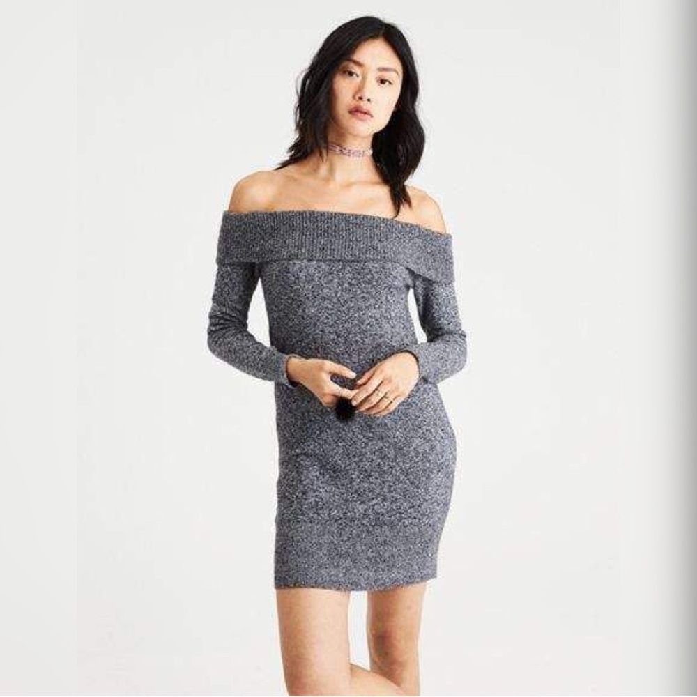 AEO Off Shoulder Sweater Dress 🩶